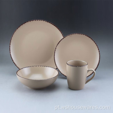 Hot Sale Stock Hotel Round Round Ceramic Dinnerware Conjunto